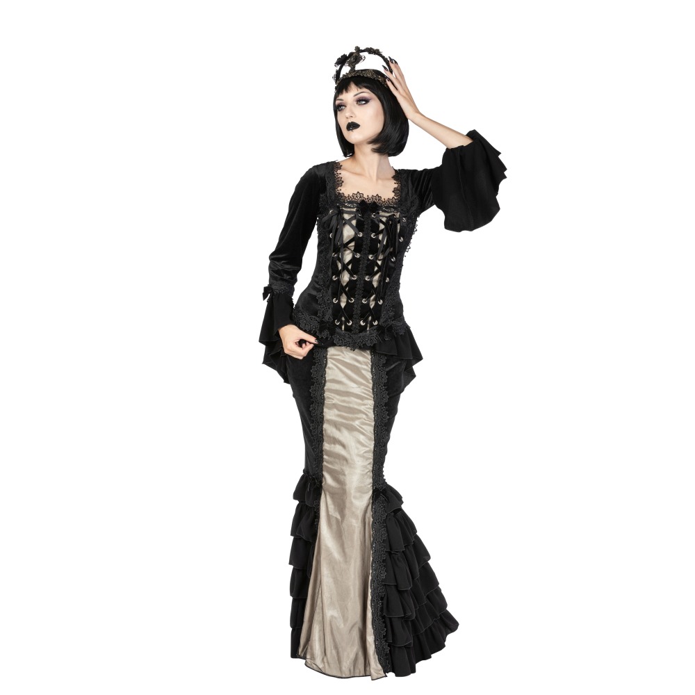 Sinister - 1130 Jupe longue - Noir/Couleur ivoire